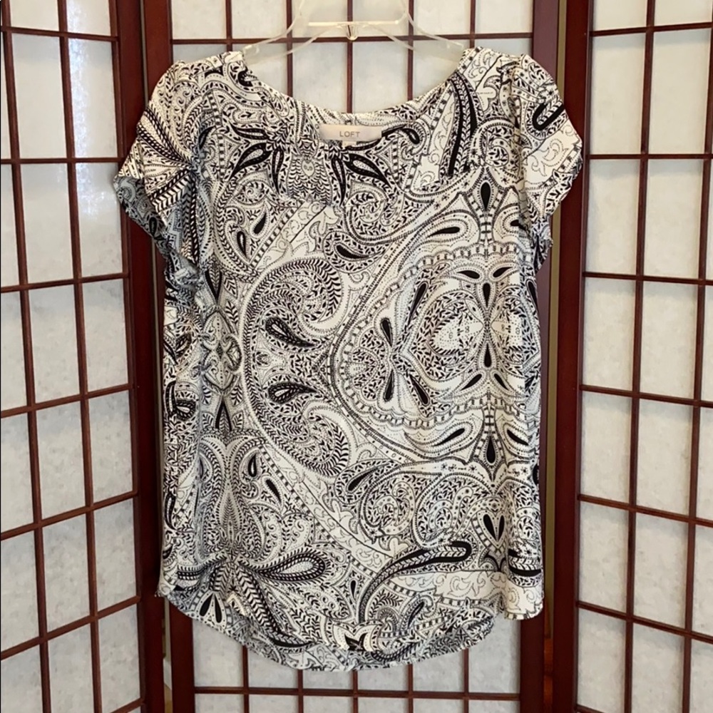LOFT Flouncy paisley blouse (short-sleeve)